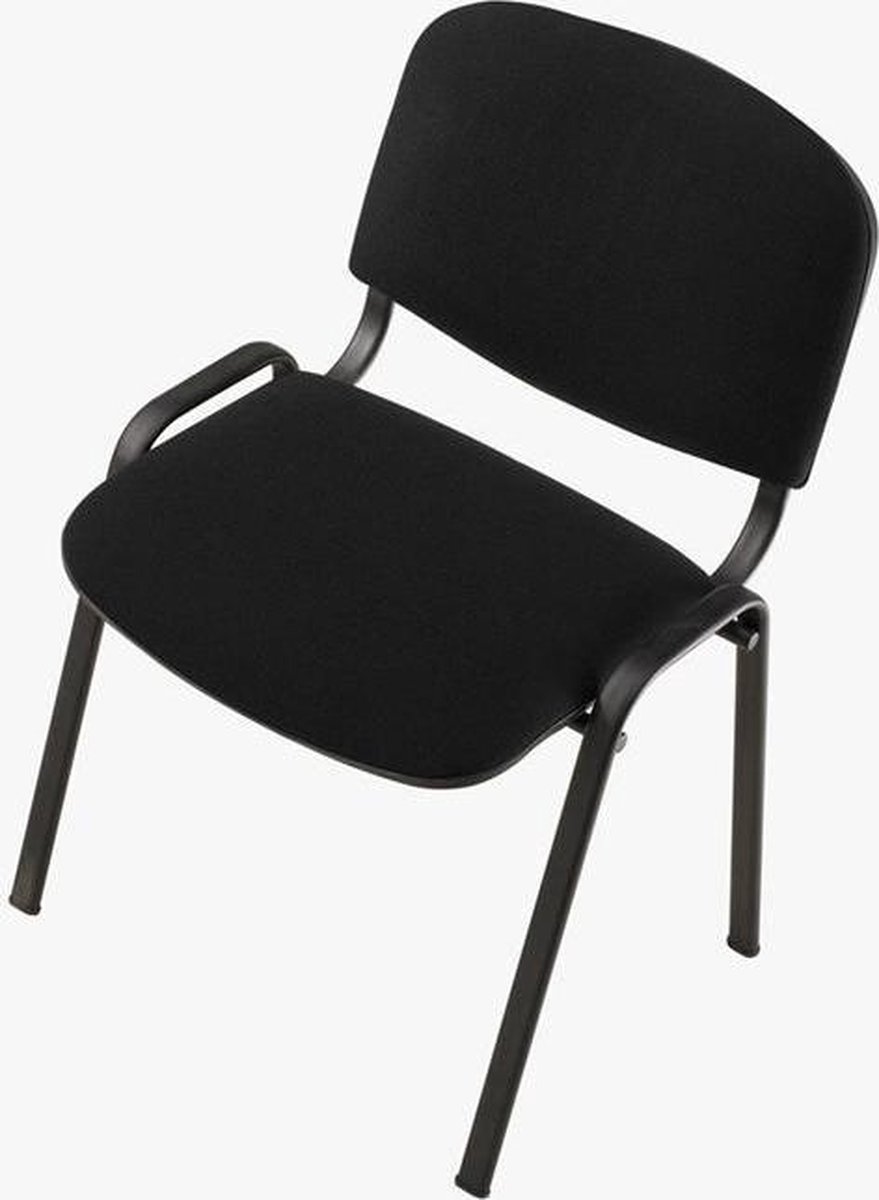 ABC Kantoormeubelen Vergaderstoel of conferentiestoel basic zwart frame zonder armleuningen zwart stof
