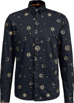 WE Fashion Heren slim fit overhemd met print -Maat L