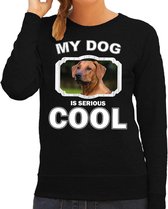 Rhodesische pronkrug  honden trui / sweater my dog is serious cool zwart - dames - Pronkruggen liefhebber cadeau sweaters 2XL