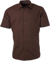 James and Nicholson Herenshort Poplin Shirt met korte mouwen (Bruin)