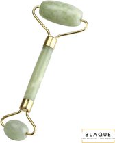 Blaque Jade Roller - Jaderoller van groen Xiuyu Jade - inclusief gouden opbergzakje - massage roller voor gezicht - anti-rimpel en tegen wallen