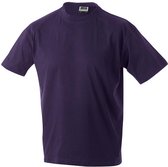 James and Nicholson Unisex Zware Ronde Tee (Aubergine)