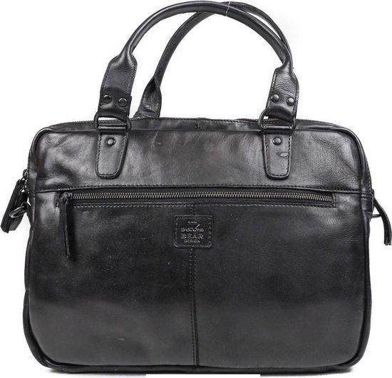 STILORD 'Syd' Business Tas Leer Heren Dames Laptoptas 14 Inch Echt Leren Schoudertas Vintage Aktetas voor Werk en Reizen, Kleur:bergamo- bruin