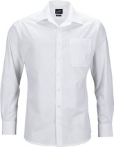 James and Nicholson Heren Longsleeve Zakelijk Shirt (Wit)