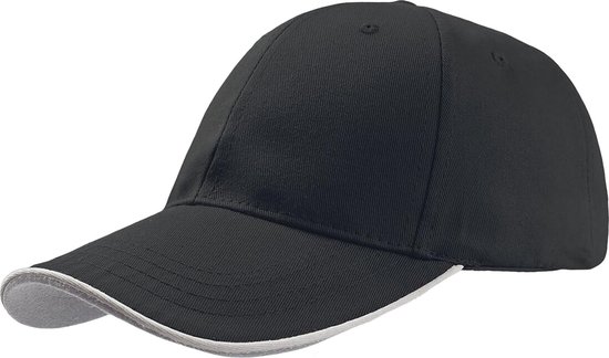 Cappellino Baseball Atlanta Zoom, 6 Pannelli, Visiera Contrasto, Chiusura In Velcro, Taglia Unica, Nero