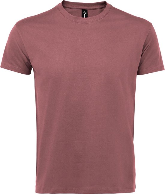 SOLS Heren Keizerlijke Zwaargewicht T-Shirt met korte mouwen (Oud Roze)
