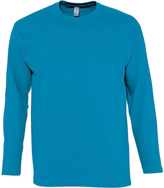 SOLS Heren Monarch T-Shirt met lange mouwen (Aqua)