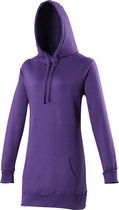 Awdis Girlie Womens Longline Hooded Sweatshirt / Hoodie (Paars)