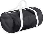 BagBase Packaway Vatzak / Duffle Waterbestendige Reiszak (32 Liter) (Zwart / Wit)