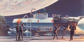 Fotobehang - Star Wars Classic RMQ Yavin Hangar 500x250cm - Vliesbehang