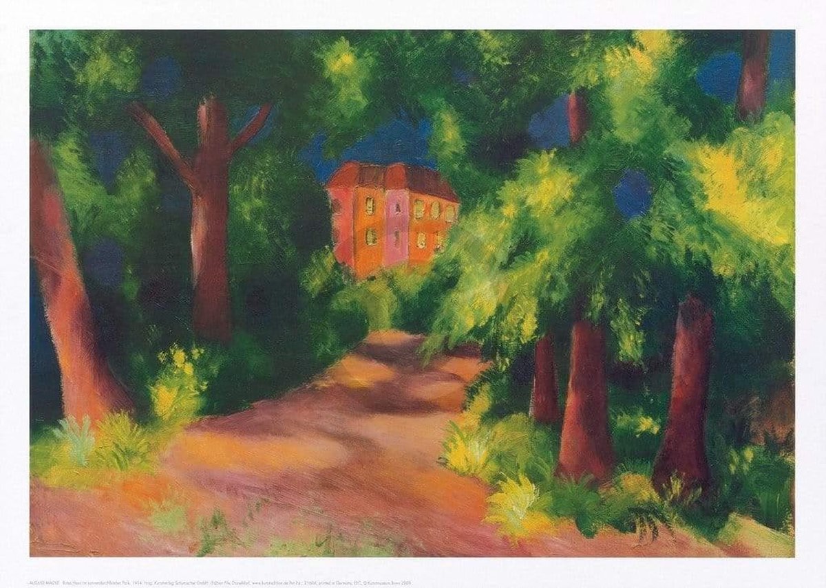 PGM Kunstdruk August Macke - Rotes Haus im Park 70x50cm Divers