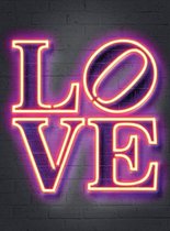 Fotobehang - Neon Tube Love 192x260cm - Vliesbehang