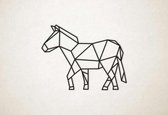 Line Art - Paard 1 - L - 82x106cm - Zwart - geometrische wanddecoratie