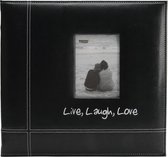Pioneer - Live, Laugh & Love - Black Embroidered Leatherette Post Bound Album 12"X12" (MB10LLLS)