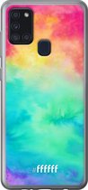 Samsung Galaxy A21s Hoesje Transparant TPU Case - Rainbow Tie Dye #ffffff