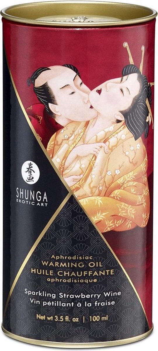 Sparkling Strawberry Wine Aphrodisiac Oil - 100 ml - Massage Oils - Shunga  - red