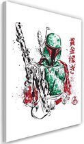 Schilderij , Assassin in groen , 2 maten , rood zwart , wanddecoratie , Premium Print