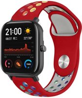 Siliconen Smartwatch bandje - Geschikt voor  Xiaomi Amazfit GTS sport band - kleurrijk rood - Horlogeband / Polsband / Armband