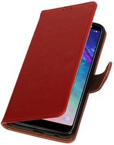 Wicked Narwal | Premium bookstyle / book case/ wallet case voor Samsung Samsung Galaxy A6 Plus 2018 Rood