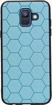 Wicked Narwal | Hexagon Hard Case voor Samsung Samsung Galaxy A6 2018 Blauw