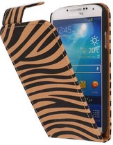 Wicked Narwal | Zebra Classic Flip Hoes voor Samsung Galaxy S4 i9500 Bruin