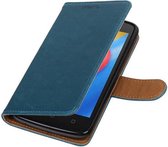 Wicked Narwal | Premium TPU PU Leder bookstyle / book case/ wallet case voor Motorola Moto C Blauw