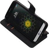 Wicked Narwal | Cross Pattern TPU bookstyle / book case/ wallet case voor LG G5 Zwart