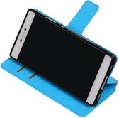 Wicked Narwal | Cross Pattern TPU bookstyle / book case/ wallet case voor Huawei P8 Blauw
