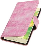 Wicked Narwal | Lizard bookstyle / book case/ wallet case Hoes voor sony Xperia X Roze