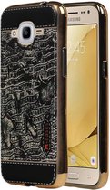 Wicked Narwal | M-Cases Croco Design backcover hoes voor Samsung Galaxy J2 2016 Zwart