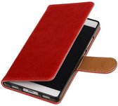 Wicked Narwal | Premium TPU PU Leder bookstyle / book case/ wallet case voor Huawei P8 Rood