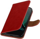 Wicked Narwal | Premium TPU PU Leder bookstyle / book case/ wallet case voor Motorola Moto G4 Play Rood