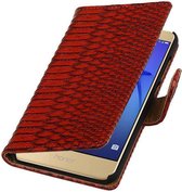 Wicked Narwal | Snake bookstyle / book case/ wallet case Hoes voor Huawei P8 Lite 2017 Rood