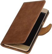Wicked Narwal | Bark bookstyle / book case/ wallet case Hoes voor Samsung Galaxy C5 Bruin