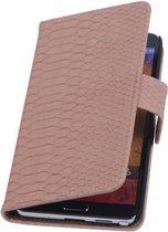 Wicked Narwal | Snake bookstyle / book case/ wallet case Hoes voor HTC Desire 616 Licht Roze