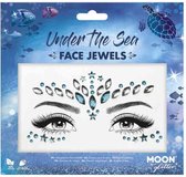 Moon Creations - Moon Glitter - Under The Sea Gezicht Diamanten Sticker - Blauw/Wit