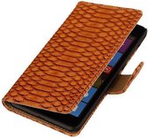 Wicked Narwal | Snake bookstyle / book case/ wallet case Hoes voor Microsoft Microsoft Lumia 535 Bruin