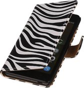 Wicked Narwal | Zebra bookstyle / book case/ wallet case Hoes voor sony Xperia C4 Wit