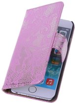 Wicked Narwal | Lace bookstyle / book case/ wallet case Hoes voor Samsung Galaxy S4 i9500 Roze