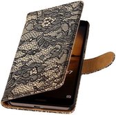 Wicked Narwal | Lace bookstyle / book case/ wallet case Hoes voor Microsoft Microsoft Lumia 535 Zwart