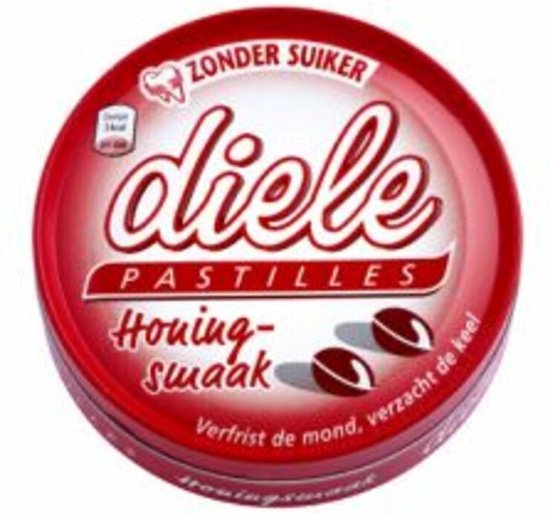 Foto: Diele pastilles honing suikervrij 10 blikjes x 75 gram