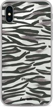 Casetastic Apple iPhone X / iPhone XS Hoesje - Softcover Hoesje met Design - Zebra Army Print