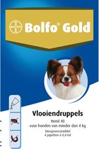Bolfo Gold 40 Anti vlooienmiddel - Hond - 0 Tot 4 kg - 2 pipetten