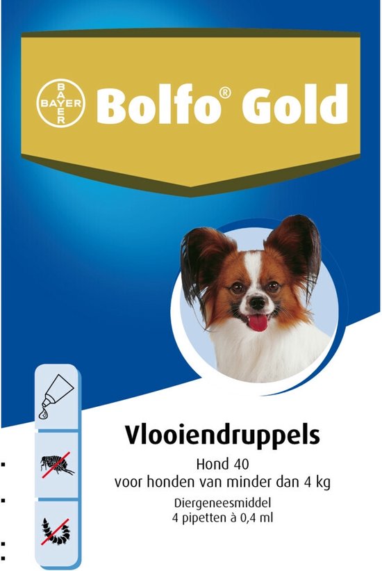 Retentie Betekenisvol Onleesbaar Bolfo Gold 40 Anti vlooienmiddel - Hond - 0 Tot 4 kg - 2 pipetten | bol.com