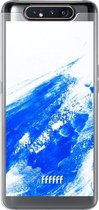 Samsung Galaxy A80 Hoesje Transparant TPU Case - Blue Brush Stroke #ffffff