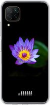 Huawei P40 Lite Hoesje Transparant TPU Case - Purple flower in the dark #ffffff