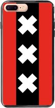 iPhone 8 Plus Hoesje TPU Case - Amsterdamse vlag #ffffff