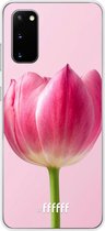 Samsung Galaxy S20 Hoesje Transparant TPU Case - Pink Tulip #ffffff