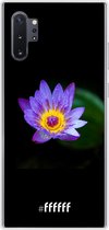 Samsung Galaxy Note 10 Plus Hoesje Transparant TPU Case - Purple Flower in the Dark #ffffff