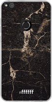 Huawei P8 Lite (2017) Hoesje Transparant TPU Case - Dark Golden Marble #ffffff